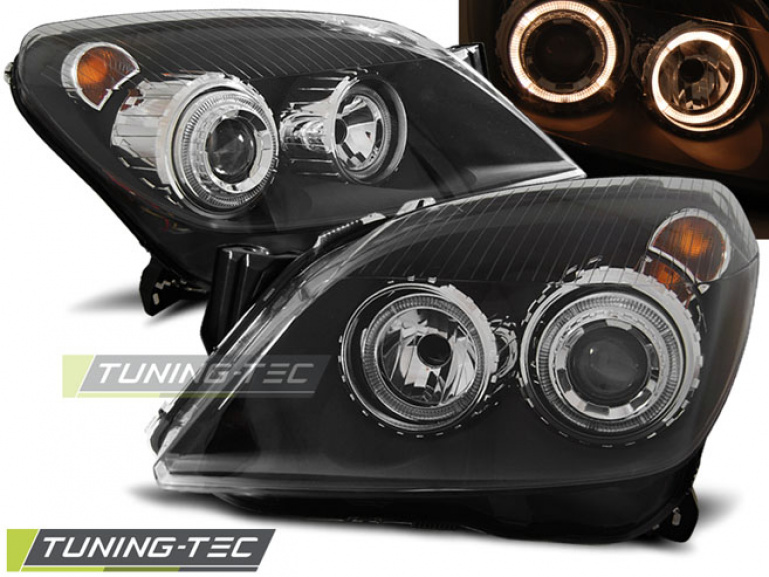 Angel Eyes Scheinwerfer für Opel Astra H 04-09 schwarz